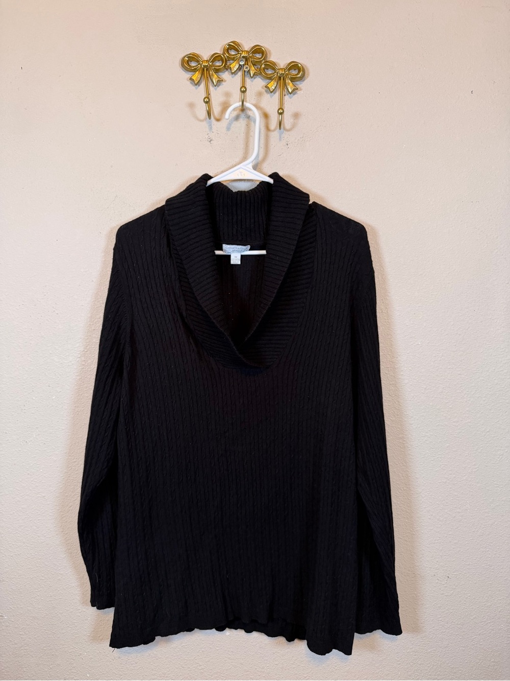 Charter Club Classic Black Shawl-Collar Women's Sweater. Size 3X